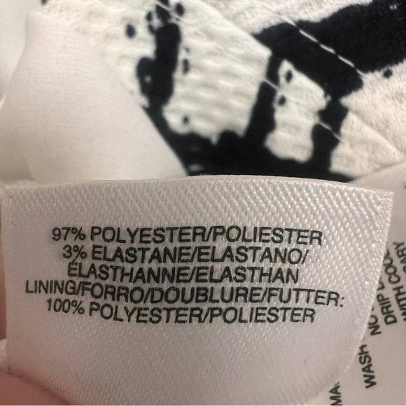 Black Label by Evan Picone Black & White Pleated Fit & Flare Dress Size 8 - Picture 12 of 13